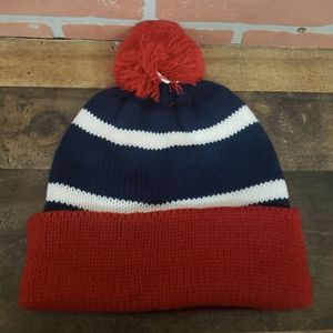 Marine Layer Deer Valley  Beanie Red Velvet & Navy